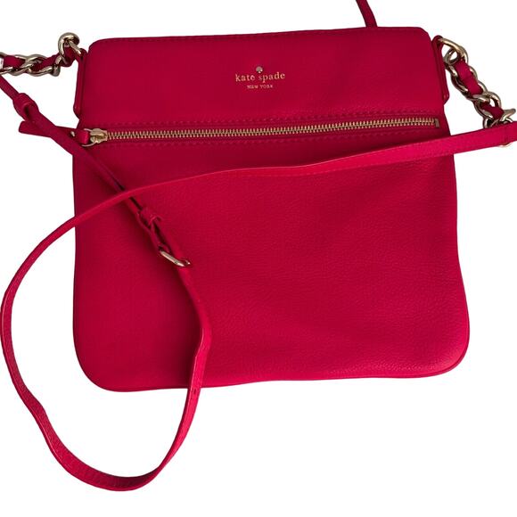 KATE SPADE Cobble Hill Ellen Leather Crossbody in raspberry Pink